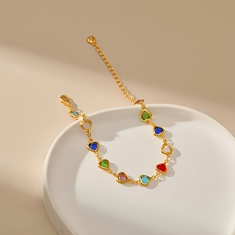 Pulsera Única Corazón Oro y Plata