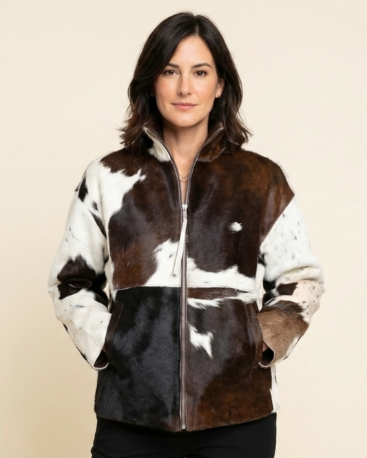 Andrea | Chaqueta elegante con textura y cremallera