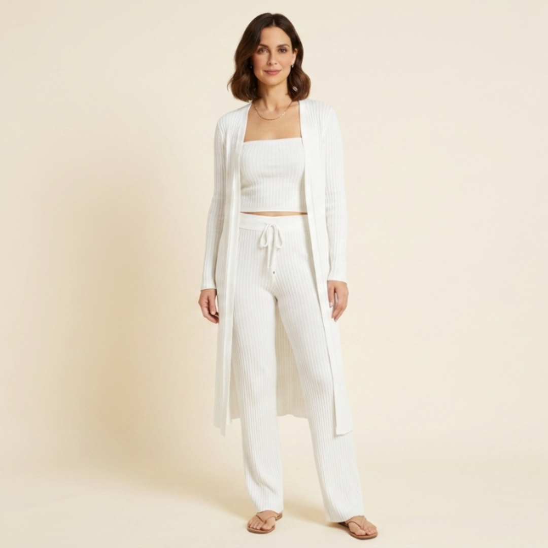 Marina - Conjunto casual de punto de tres piezas