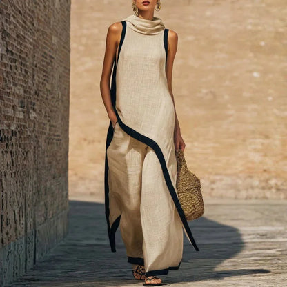 Nadia Conjunto Efecto Lino Atemporal con Diseño Minimalista