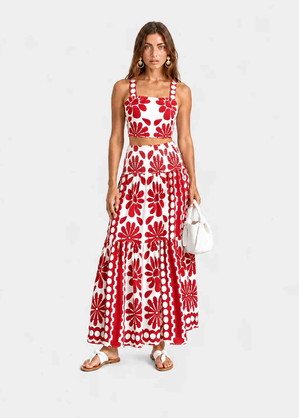 Conjunto de tirantes con falda maxi
