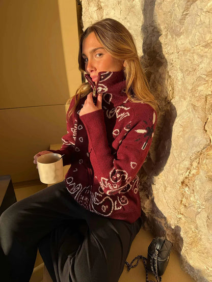 Aitana | Jersey de punto con cuello alto y cremallera