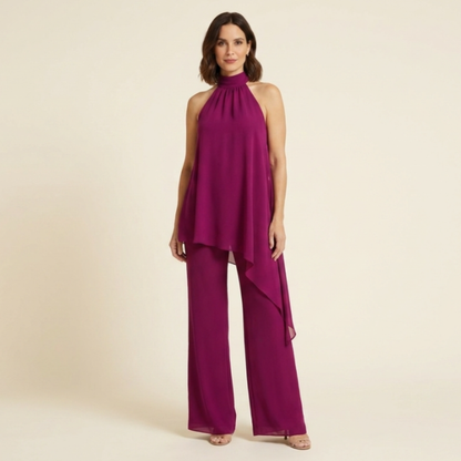 Violeta - Conjunto elegante halter con pantalón
