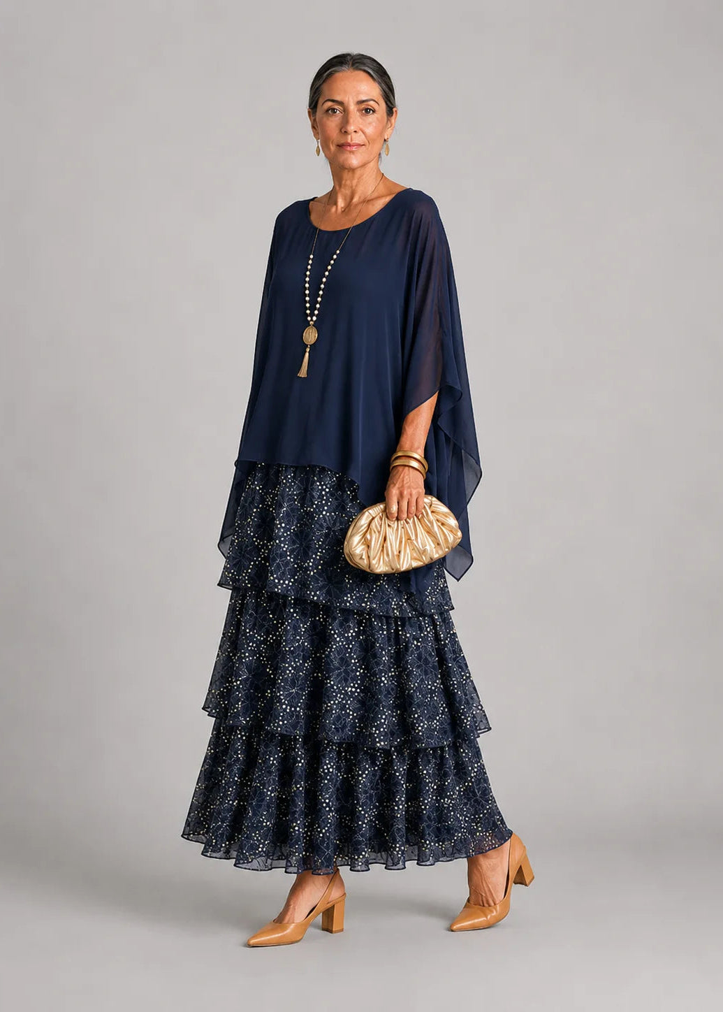 VESTIDO ALMA AZUL MARINO FLORAL