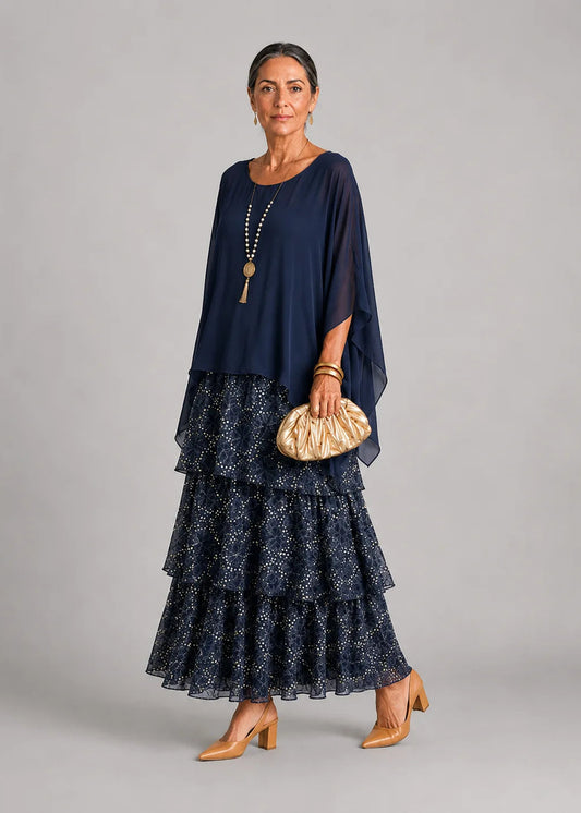 VESTIDO ALMA AZUL MARINO FLORAL