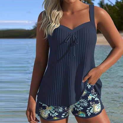 Paradise Glow | Tankini a rayas con braguita de dos piezas