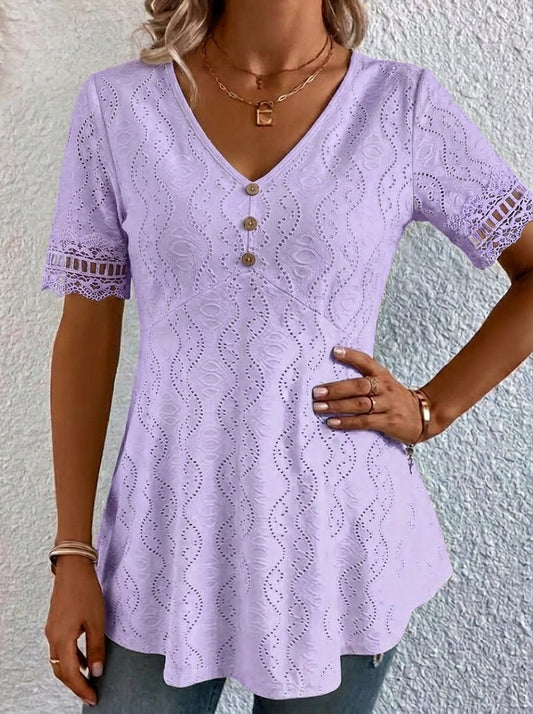 Mila - Blusa calada con cuello en V