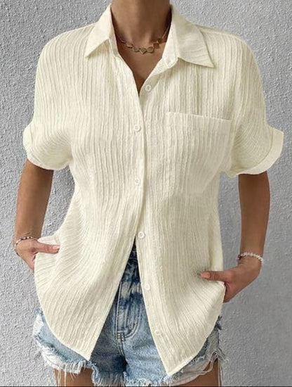 Carmen - Blusa casual suelta con botones