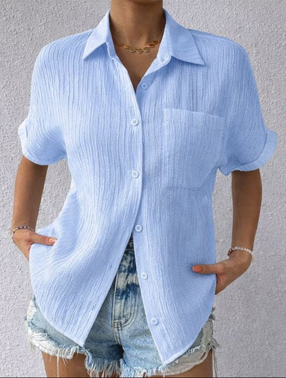 Carmen - Blusa casual suelta con botones
