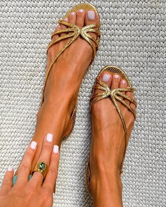 Ginevra Sandalias Doradas de Elegancia Veraniega