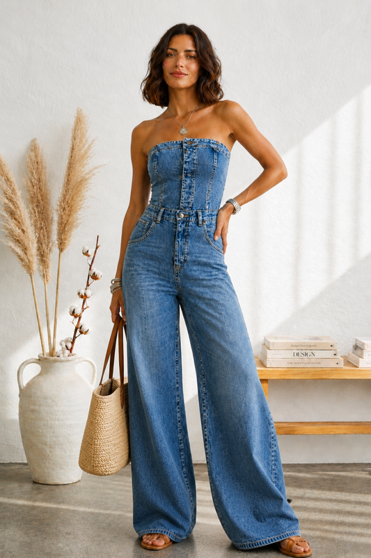 Mono Azul Sculpt Strapless