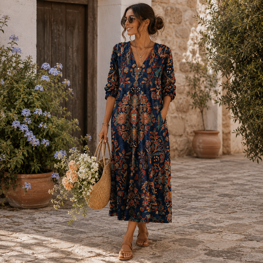 Carmen | Vestido largo vintage Medianoche