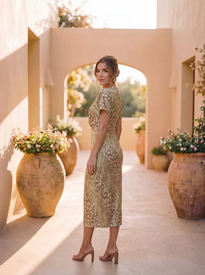 Bianca - Vestido midi color cobre