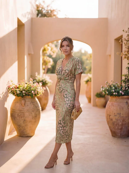 Bianca - Vestido midi color cobre