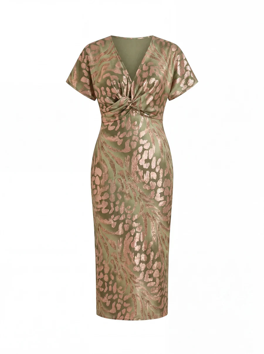 Bianca - Vestido midi color cobre