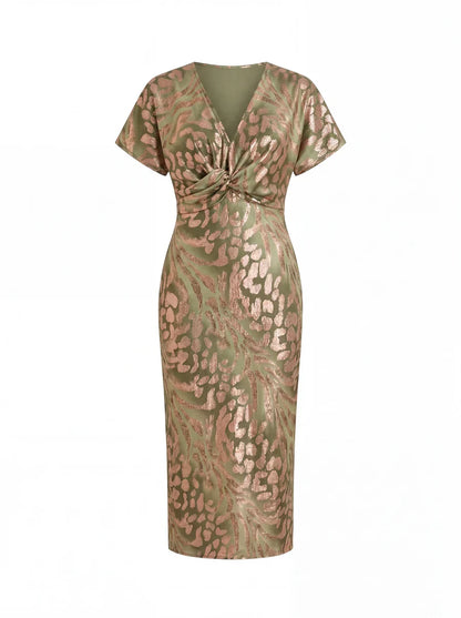 Bianca - Vestido midi color cobre