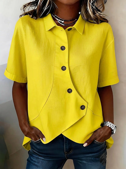 Perla - Blusa de botones asimétrica