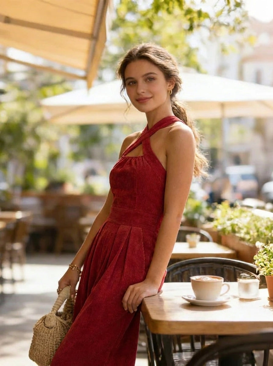 Kira - Mono elegante con escote cruzado