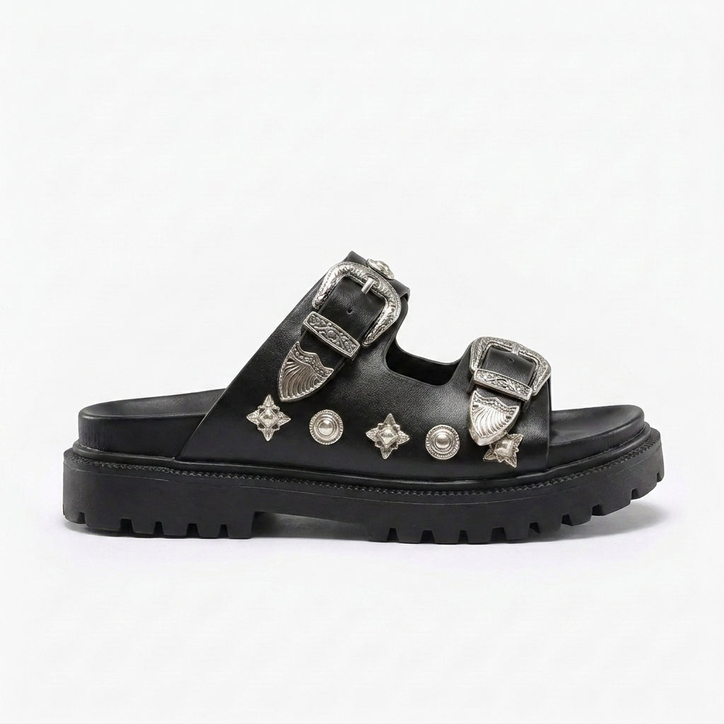 Mar | Sandalias de Doble Hebilla con Detalles Decorativos
