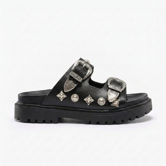 Mar | Sandalias de Doble Hebilla con Detalles Decorativos