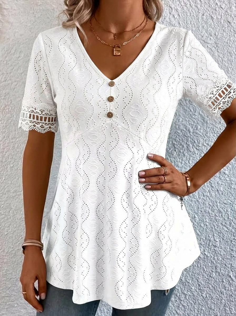 Mila - Blusa calada con cuello en V