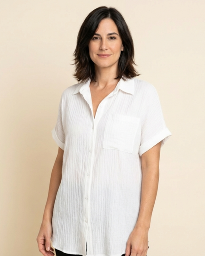 Carmen - Blusa casual suelta con botones