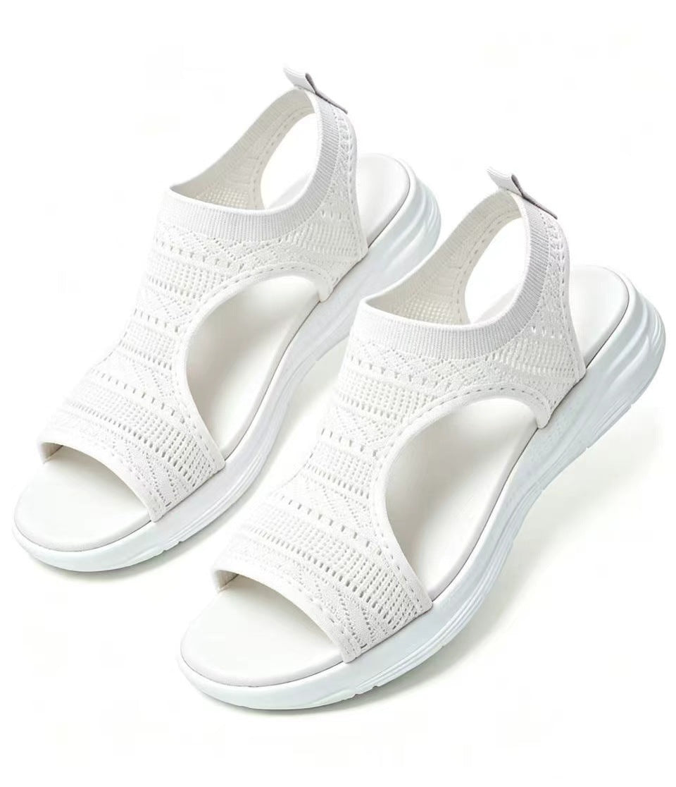 Sandalias planas y transpirables con puntera abierta para mujer, ideales para el verano