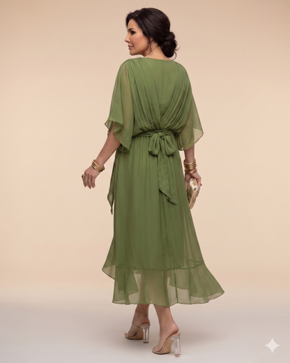 Julieta | Vestido de chifón con escote en V