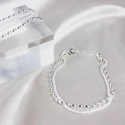 Set de Pulseras Elegantes Plata con Zirconio
