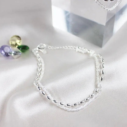 Set de Pulseras Elegantes Plata con Zirconio