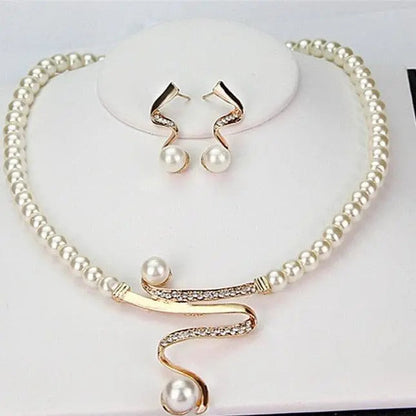 Set Collar y Pendientes Perlas Naturales