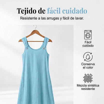 Brisa - Vestido maxi con tirantes de anillas