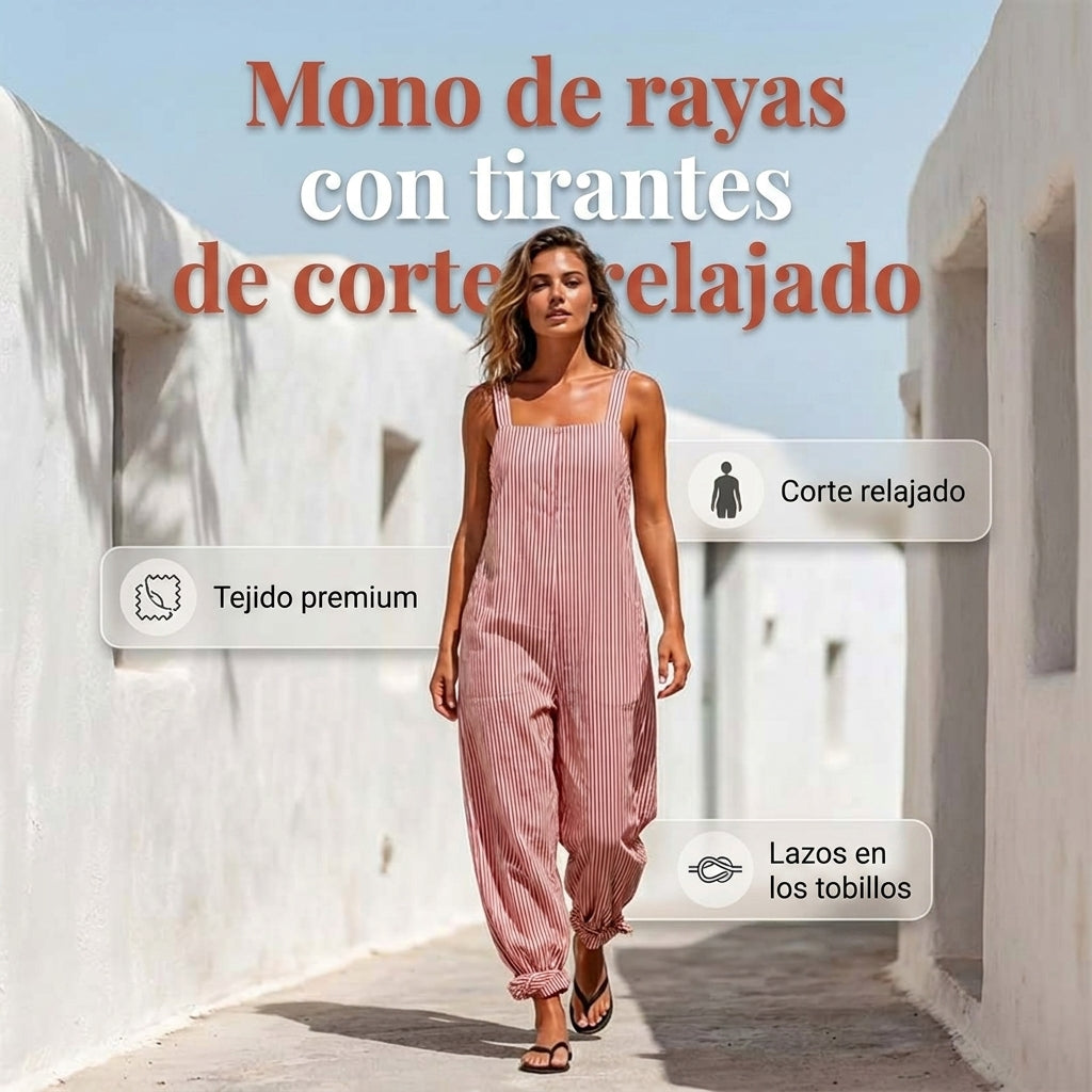 Mariona - Mono a rayas con tirantes