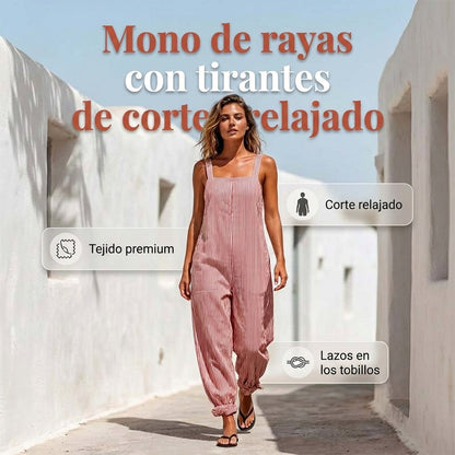 Mariona - Mono a rayas con tirantes