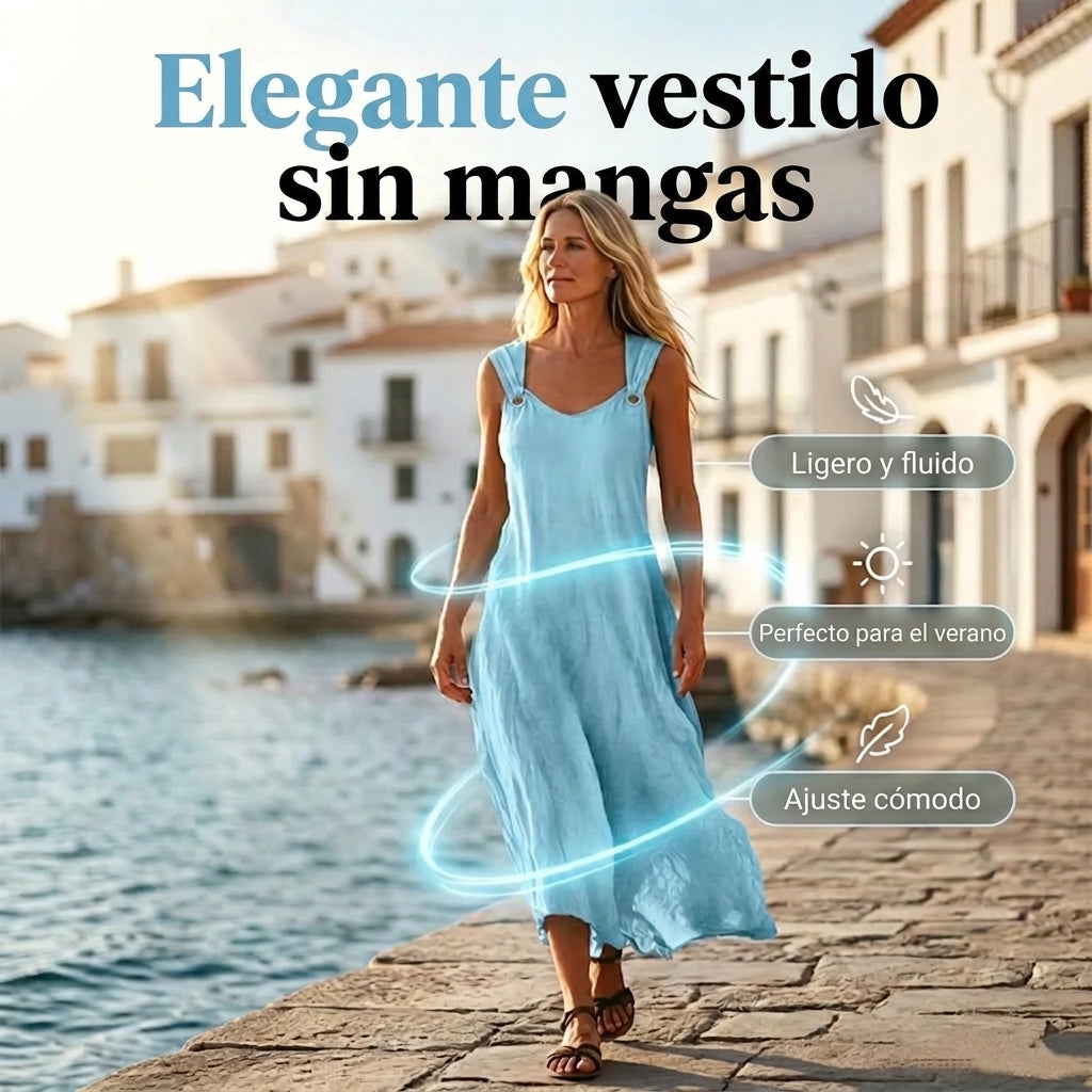 Brisa - Vestido maxi con tirantes de anillas