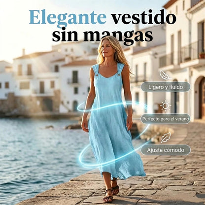 Brisa - Vestido maxi con tirantes de anillas
