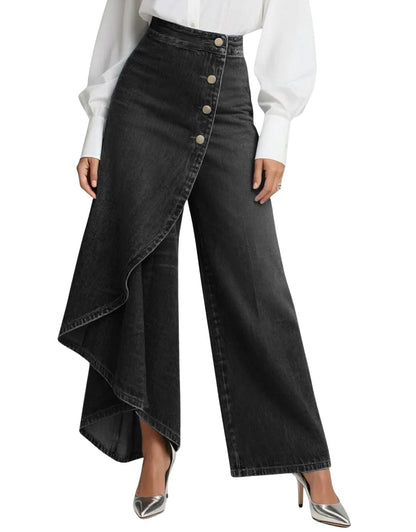 Jeans Vaqueros Cruzados de Mujer Tiro Medio