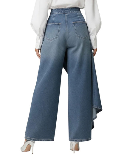 Jeans Vaqueros Cruzados de Mujer Tiro Medio