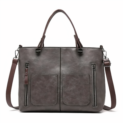 Leticia - Bolso Tote Vintage con Bolsillos Laterales