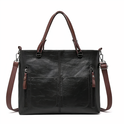Leticia - Bolso Tote Vintage con Bolsillos Laterales