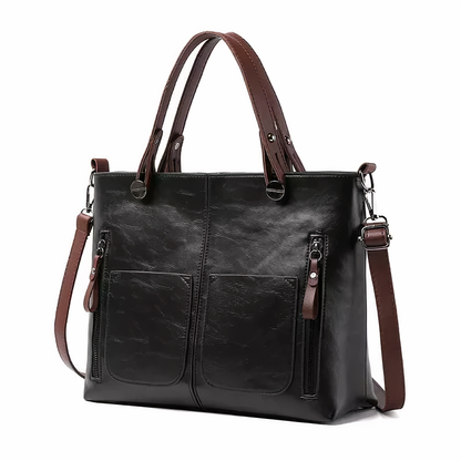 Leticia - Bolso Tote Vintage con Bolsillos Laterales