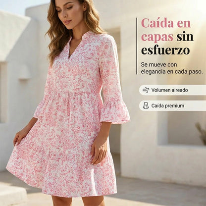 Soraya - Vestido con escote en V y estampado