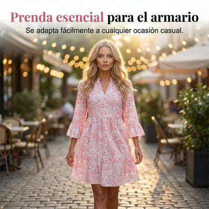 Soraya - Vestido con escote en V y estampado