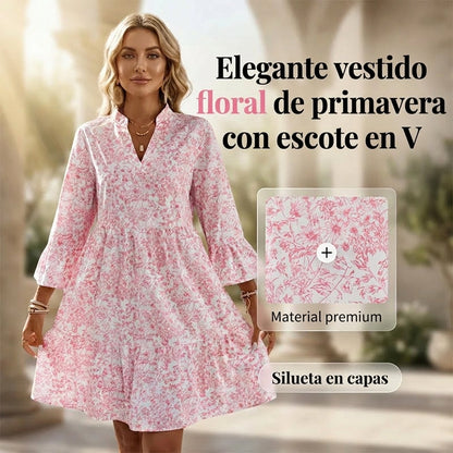 Soraya - Vestido con escote en V y estampado