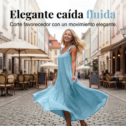 Brisa - Vestido maxi con tirantes de anillas