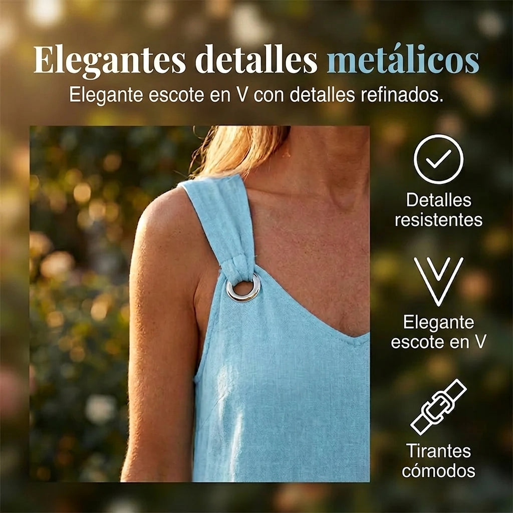 Brisa - Vestido maxi con tirantes de anillas