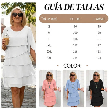 Brisa - Vestido elegante de capas y volantes