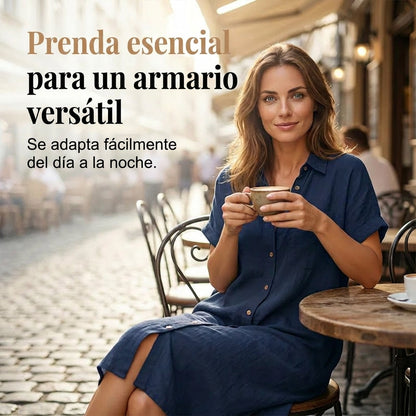 Vega - Vestido camisero de manga corta
