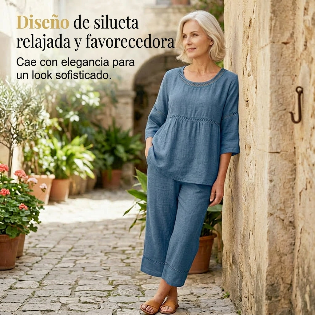 Marisa - Conjunto casual con detalles calados
