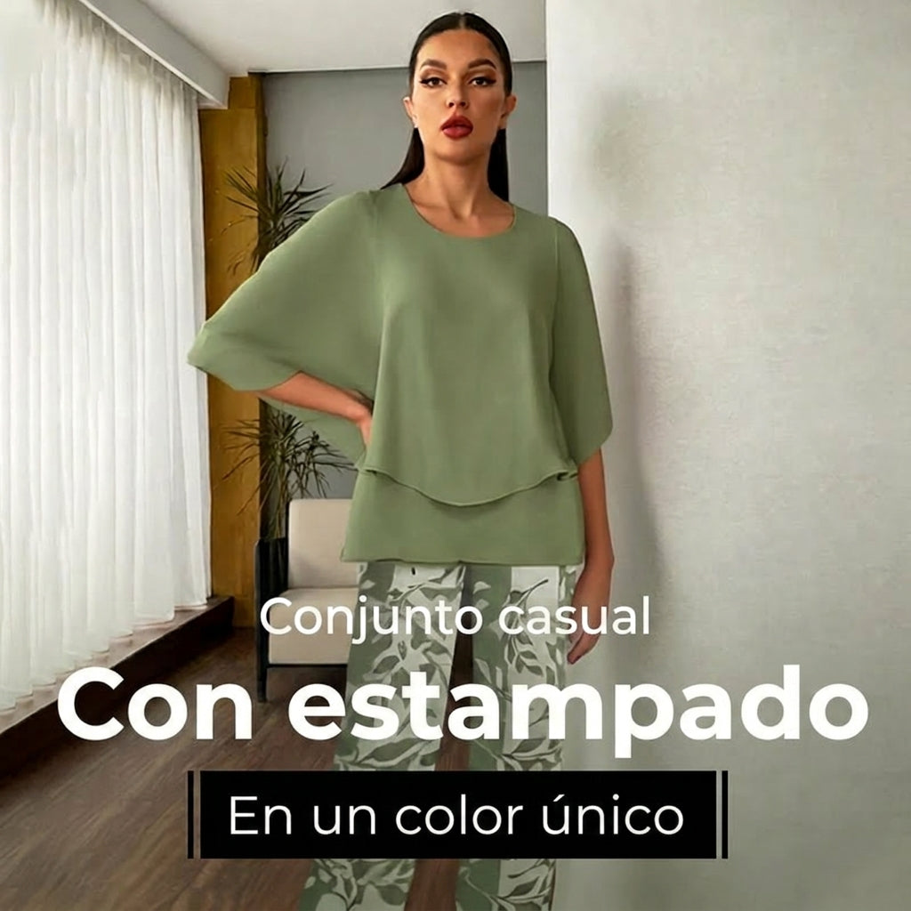 Nadia - Conjunto de 2 piezas casual y cómodo